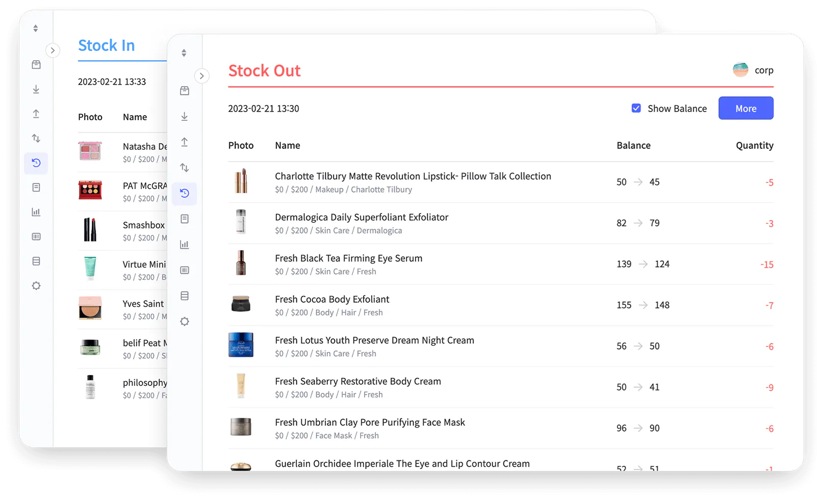 Inventory Management Solution BoxHero User Interface for Stocking In & Out